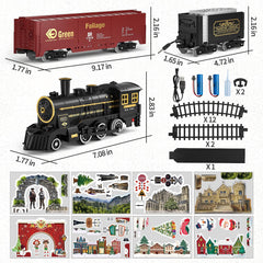 TEMI steam train Christmas board scenery adds festive charm to setups.
