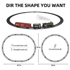 TEMI steam train wheels and rails show smooth movement on track.