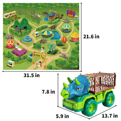 TEMI Triceratops-head truck highlighting interactive capture play.