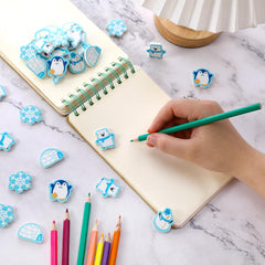 Tenare winter erasers fox: vibrant patterns support winter-themed crafts and rewards