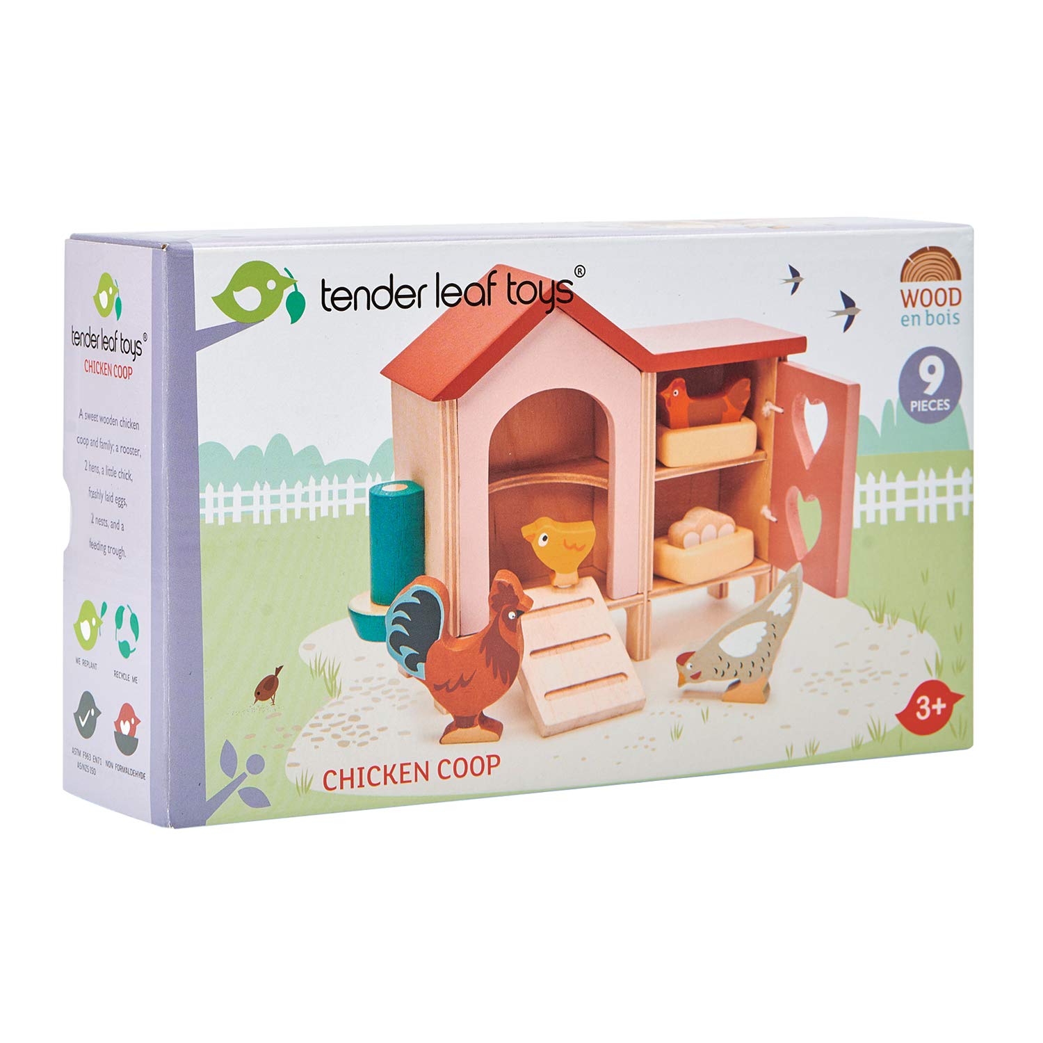 Tender Leaf Toys rooster, hens, and chick bring lifelike farm characters