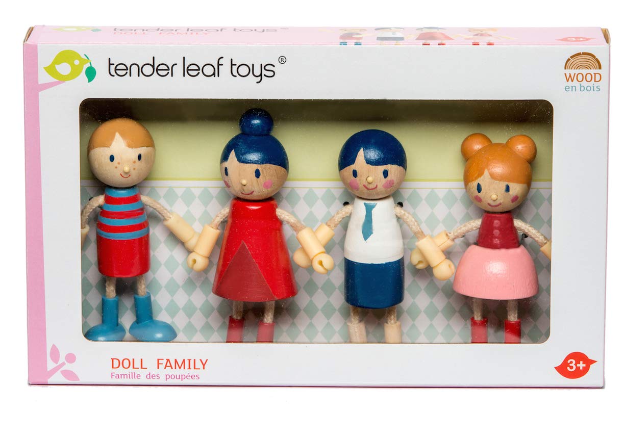 Tender Leaf Toys multicultural doll family for inclusive miniature storytelling.