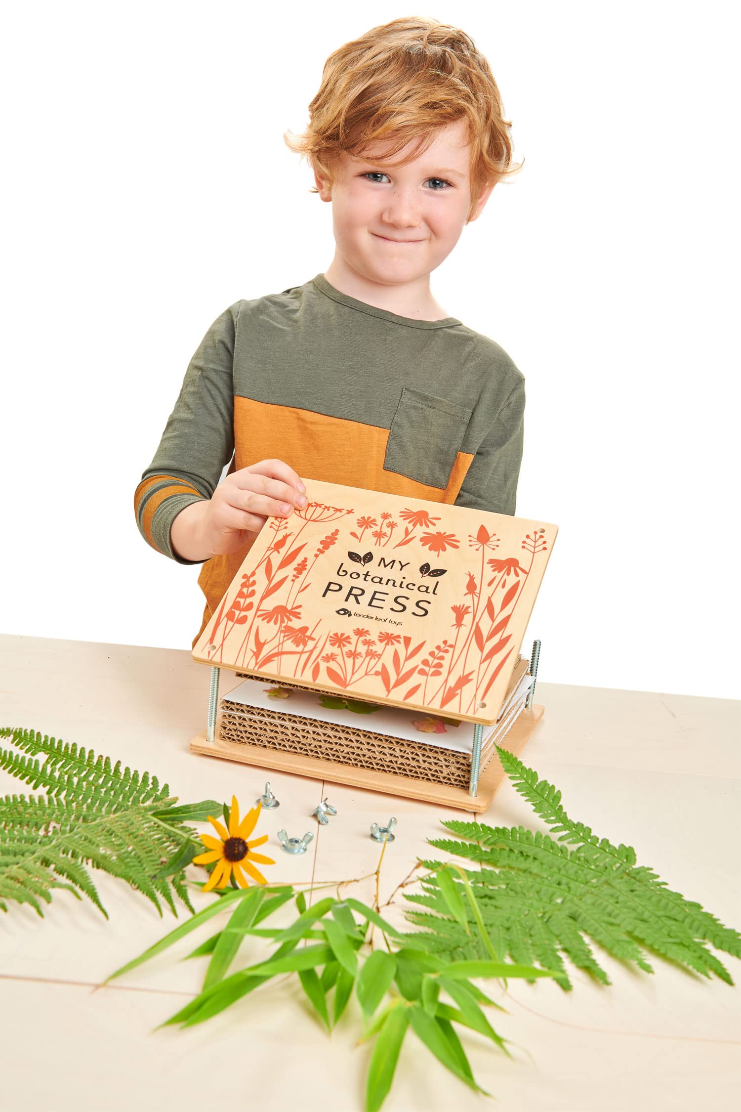 Tender Leaf Toys My Botanical Press suitable for ages 3 and up, encouraging exploration.