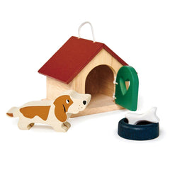 Tender Leaf Toys bone next to dog for pretend feeding in 1:12 scale