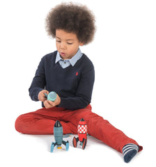 Tender Leaf Toys space ship models spark imaginative storytelling during playtime.