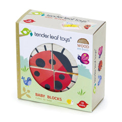 Renewable rubberwood blocks with safe finish by Tender Leaf Toys