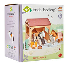 Tender Leaf Toys The Stables featuring blankets, bucket, and accessories for grooming