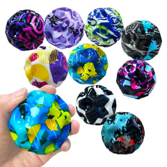 Tendry Moon Ball 9-pack on wood floor shows colorful, quiet bounce suitable for gatherings