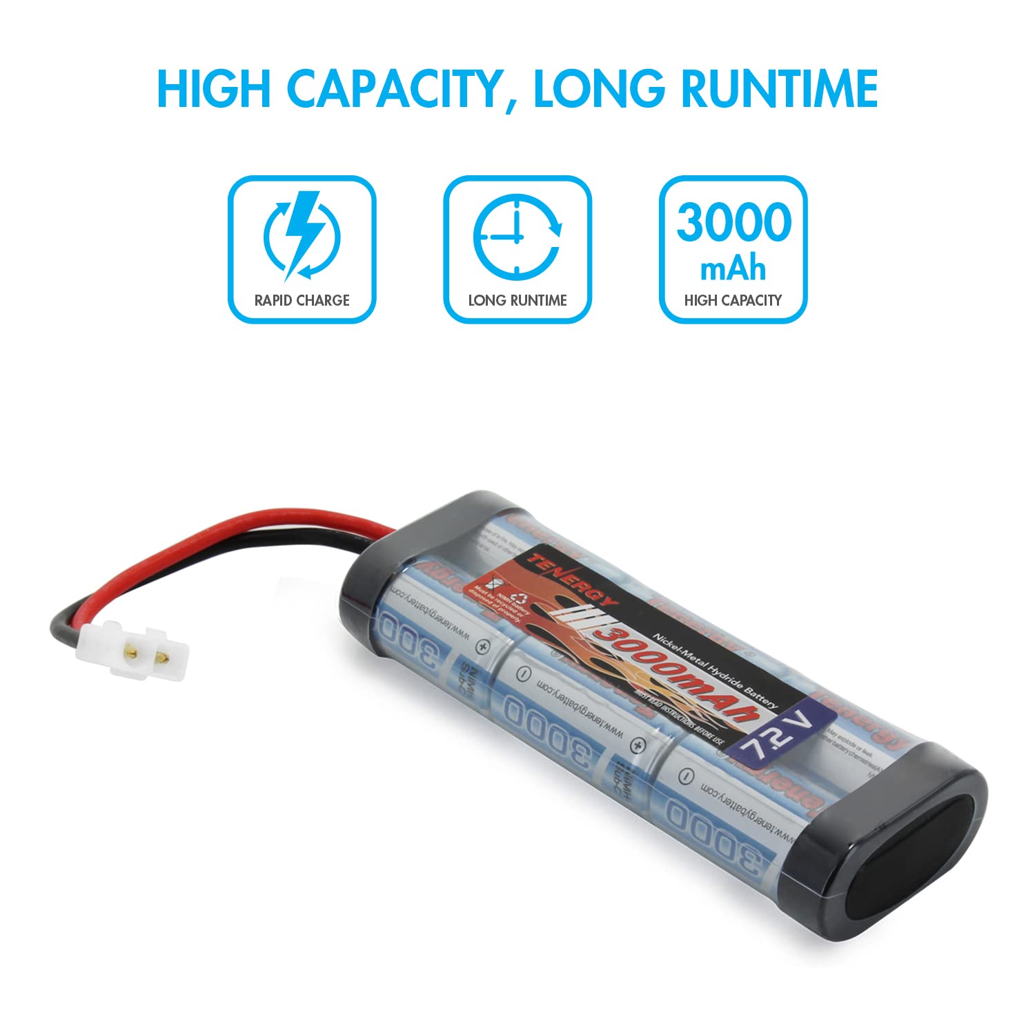 Tenergy battery dimensions 5.39 by 1.87 by 0.95 inches for precise fit checks.