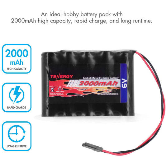 Tenergy flat-pack NiMH battery designed for compact RC receivers.