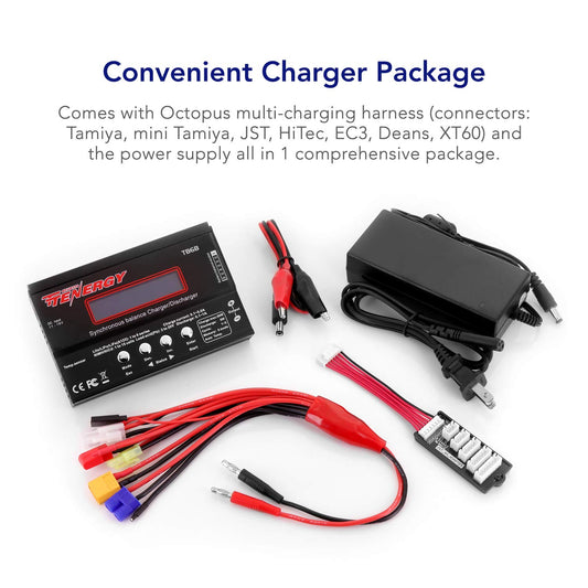 TB6-B multi-connector harness enables broad battery compatibility.