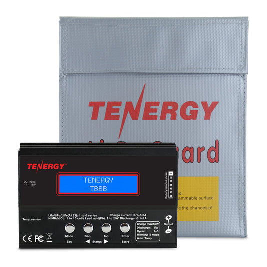 Tenergy TB6-B balance charger front view with clear display for easy setup.