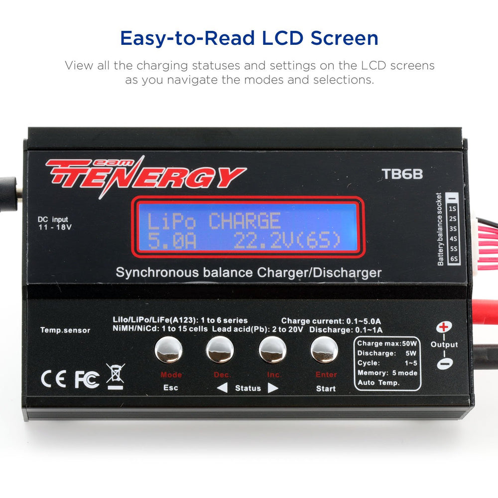 TB6-B balances LiPo and Li-ion packs efficiently.