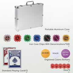 TENETMAN 11.5g clay chips offer casino-like feel and durable hand balance.