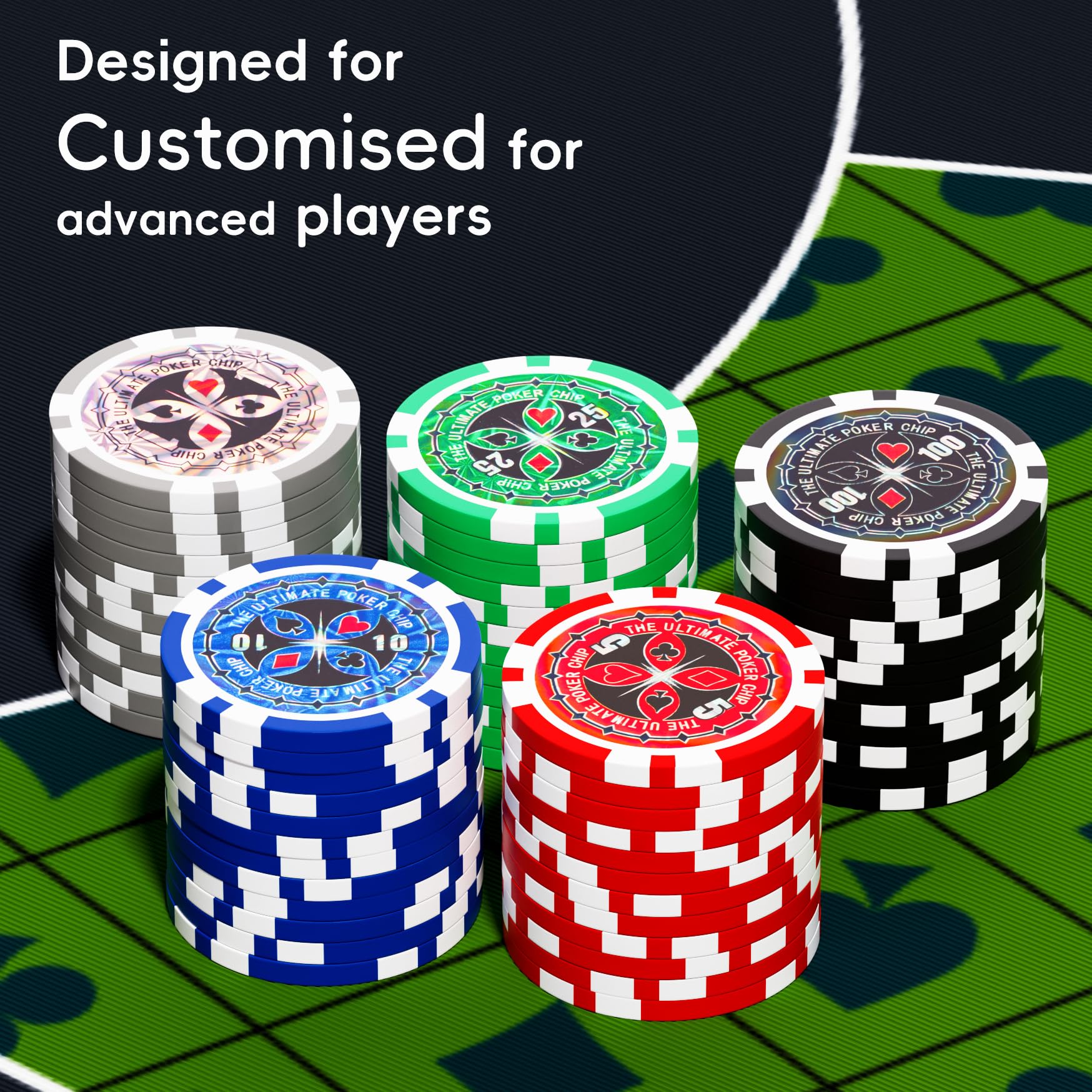 TENETMAN poker dice and dealer buttons for quick setup and various table games.