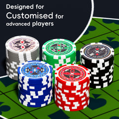 TENETMAN poker dice and dealer buttons for quick setup and various table games.