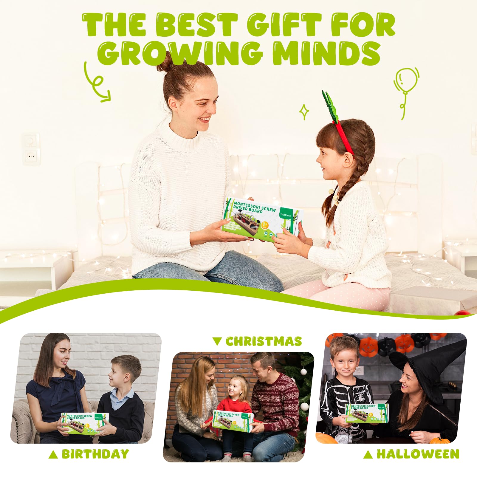 TenFans gift-ready Montessori toy suitable for toddlers and travel