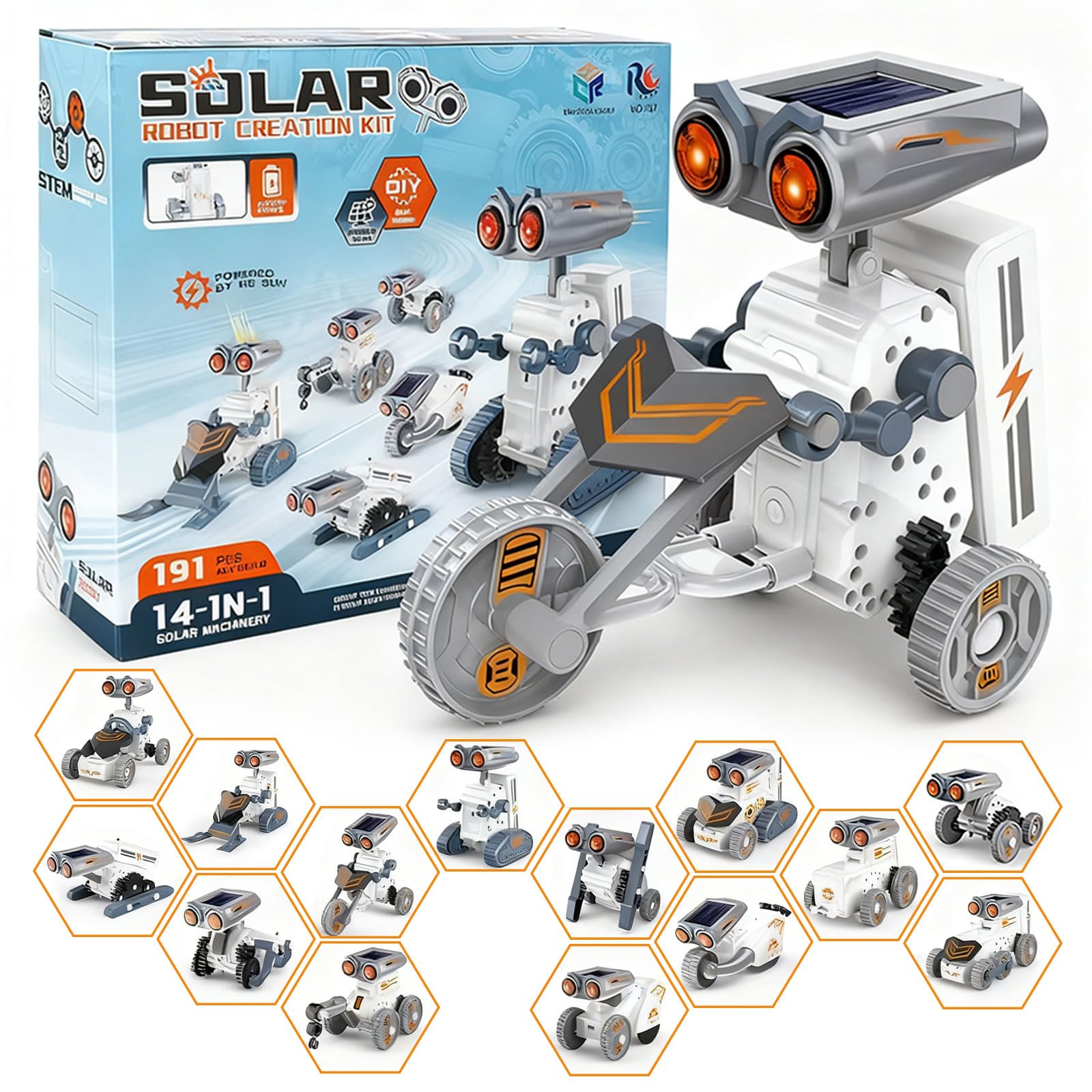 TENGYI JIANJU 14-in-1 robot parts laid out for hands-on STEM play