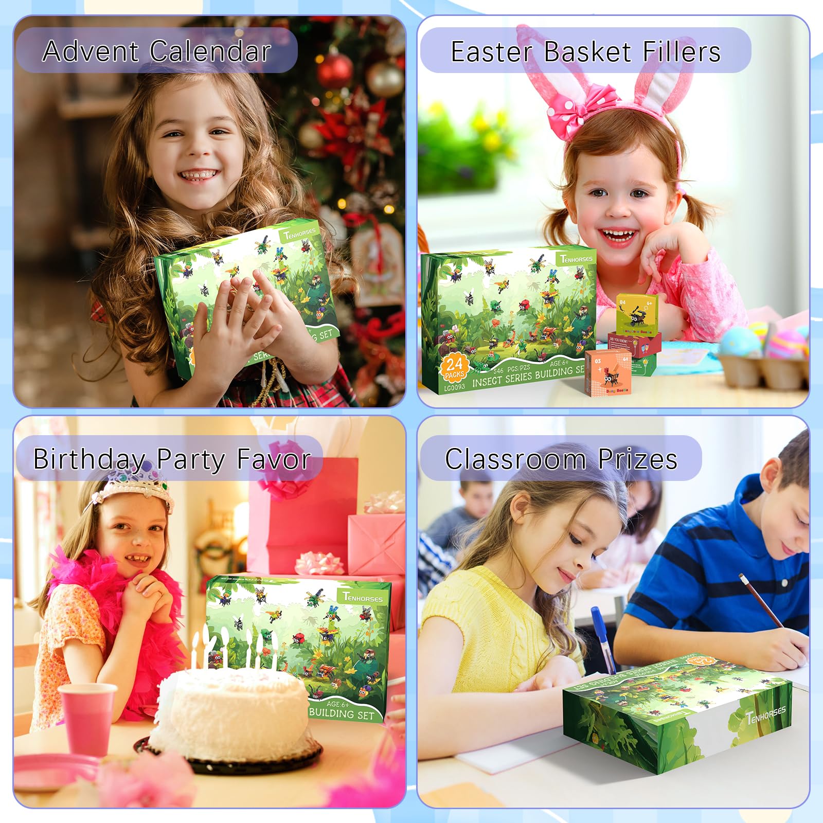 Tenhorses insect-building-set ladybug figure helps dexterity and sharing