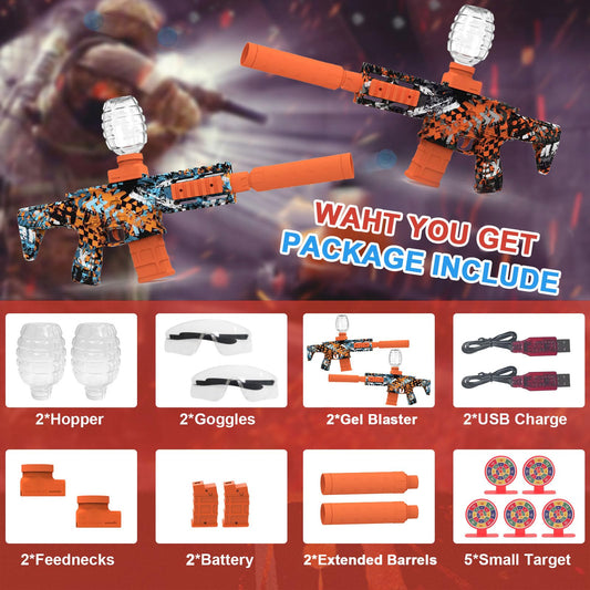 TENTAM 2-pack gel-ball blaster rear view shows multiplayer-ready setup.