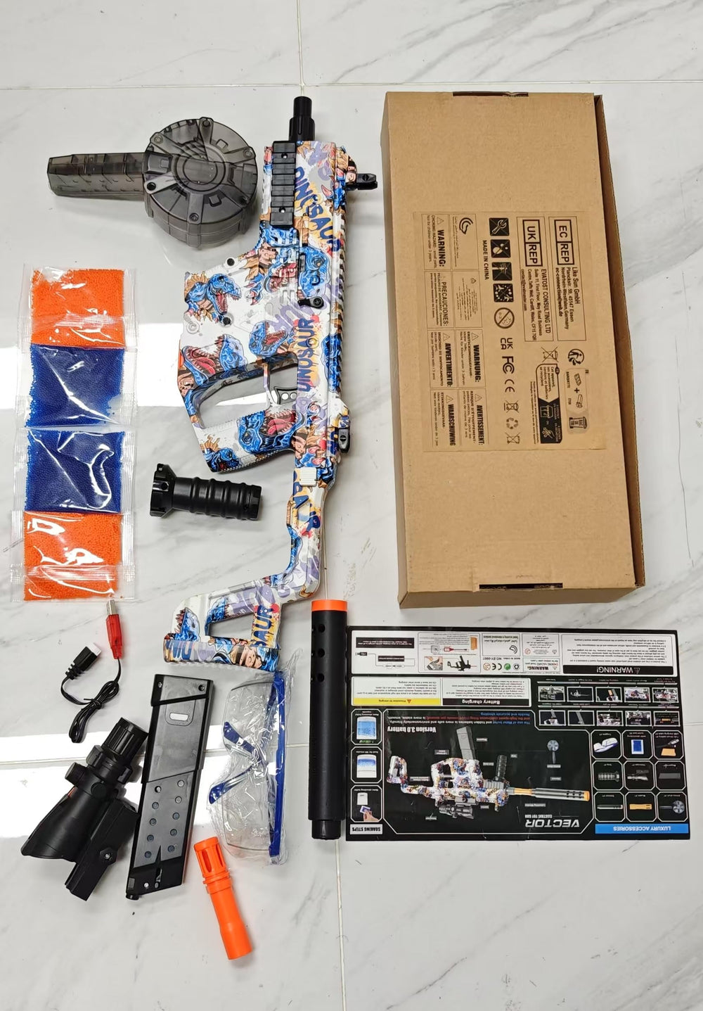 TENTAM Gel Blaster orange tip and safety features for responsible use