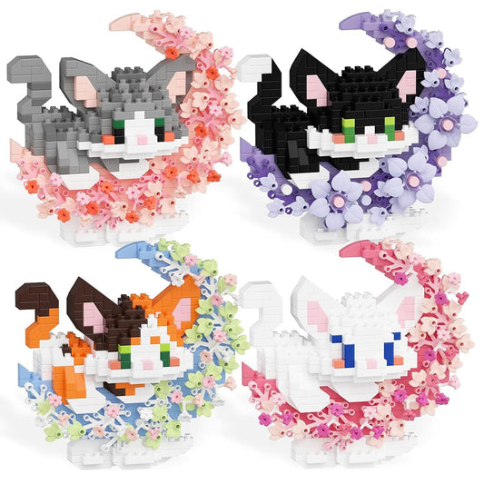 TENYEAH 4-in-1 cat block set cat assembly promotes creative play and home display.