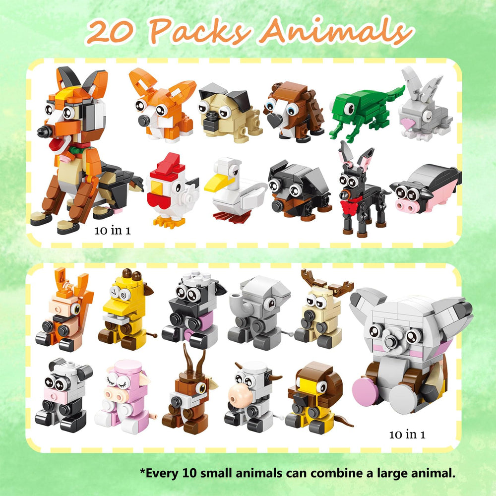 TENYEAH animal blocks with movable heads and tails for interactive play.