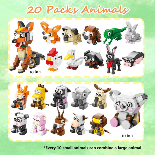 TENYEAH animal blocks with movable heads and tails for interactive play.