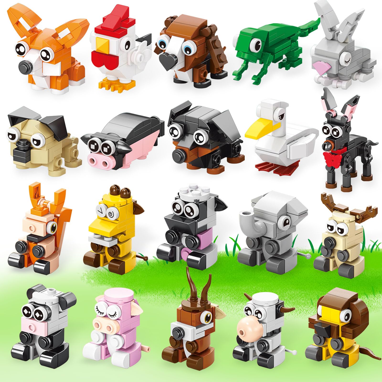 TENYEAH mini animal blocks with cow, pig and ducks for creative party favors.
