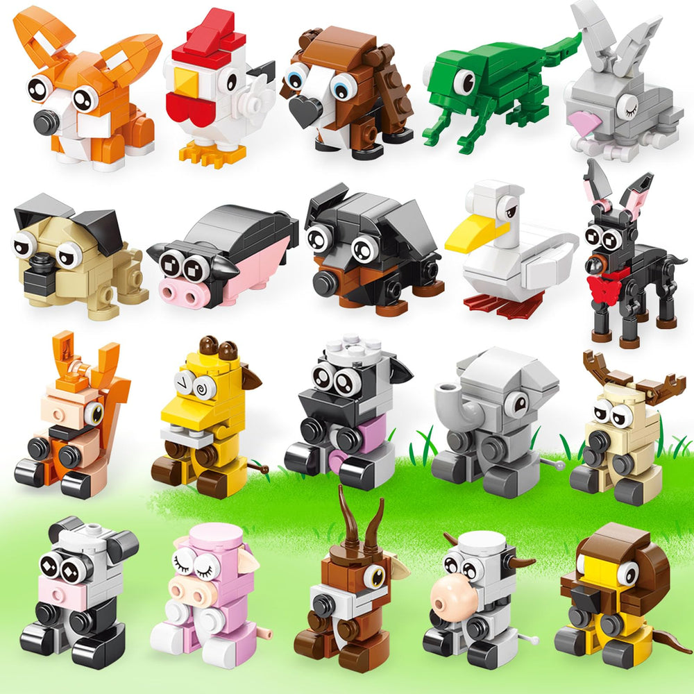 TENYEAH mini animal blocks with cow, pig and ducks for creative party favors.