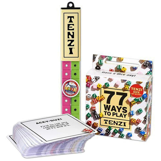 TENZI dice bundle with four sets and a storage tube for quick setup.