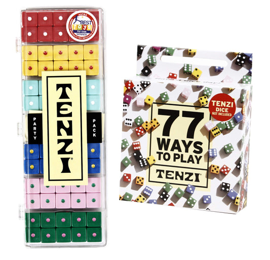 TENZI Party Pack six sets of colored dice for fast family play.