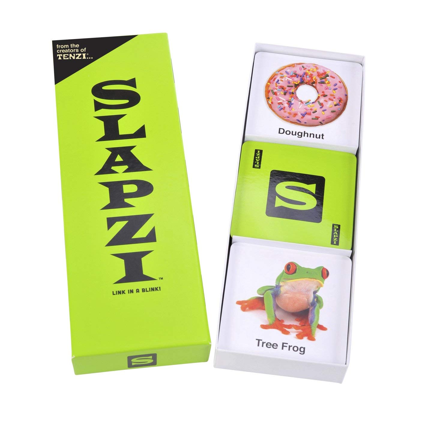 Tenzi Slapzi full-sized edition clue cards enable rapid decisions during family play