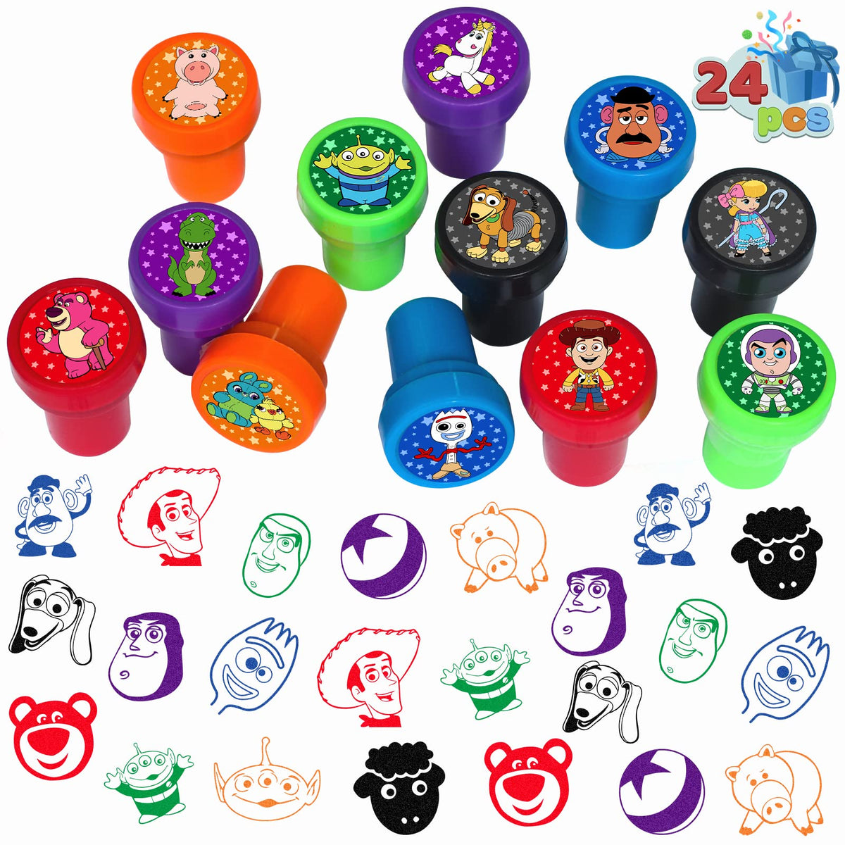 TEOY 24-pcs stampers set with diverse designs for kids' crafts