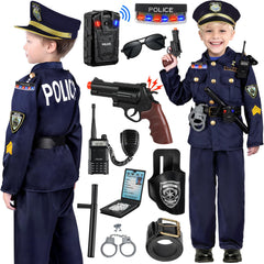 Tepsmigo Kids Police Uniform with Lights front view boosts immersive role play.