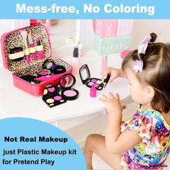 Tepsmigo pretend makeup kit carrying case keeps all pieces organized during adventures