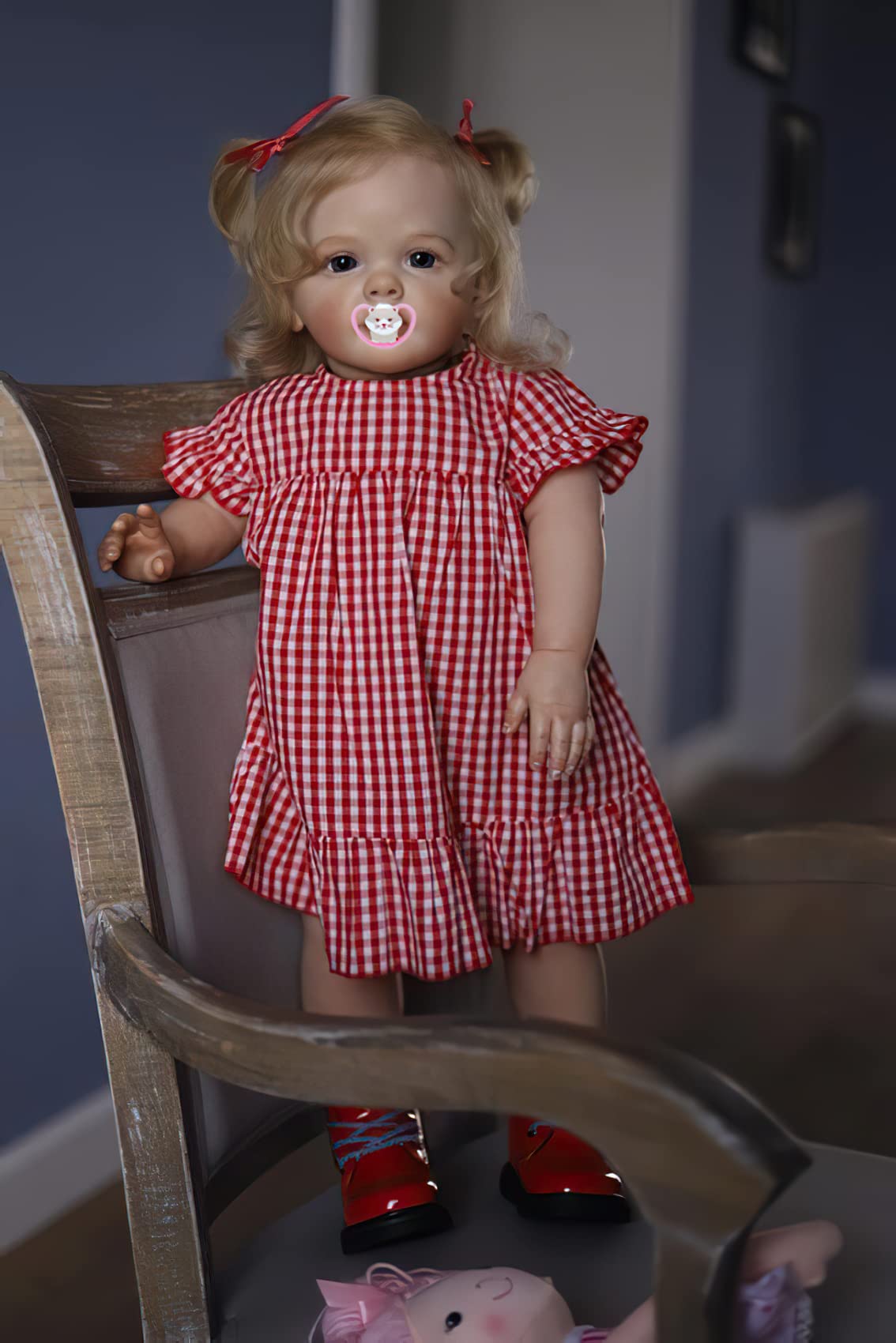 TERABITHIA 24in Sweet Face rooted blond curls doll, perfect for display and photography.