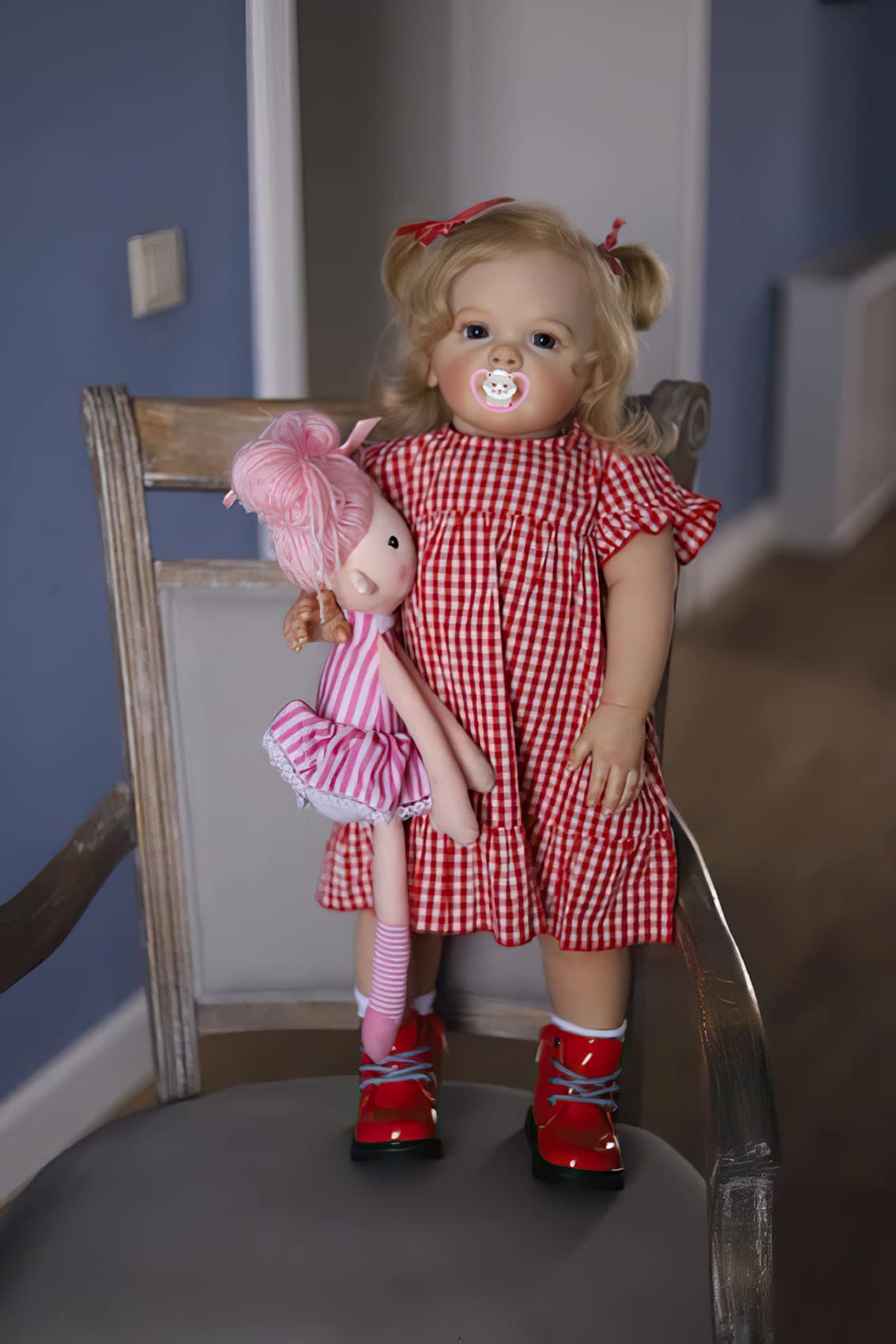 TERABITHIA hand-rooted hair doll with smooth fiber strands easy to care for.