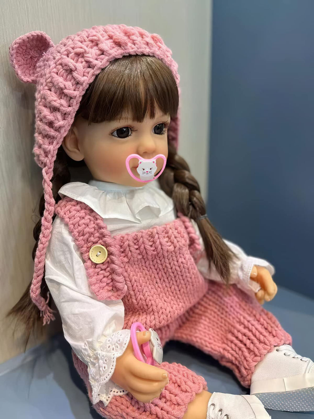 TERABITHIA reborn doll with hand-applied wig for realistic styling and display.