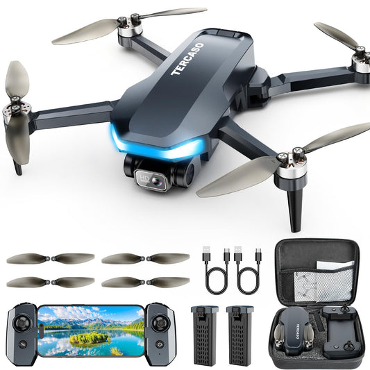 Tercaso GPS Drone folded in carry case for portable travel and quick flights