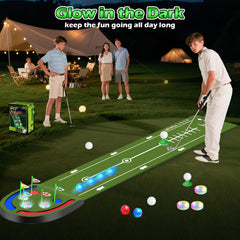 TERRAMUS long putting mat offers extended-distance practice.