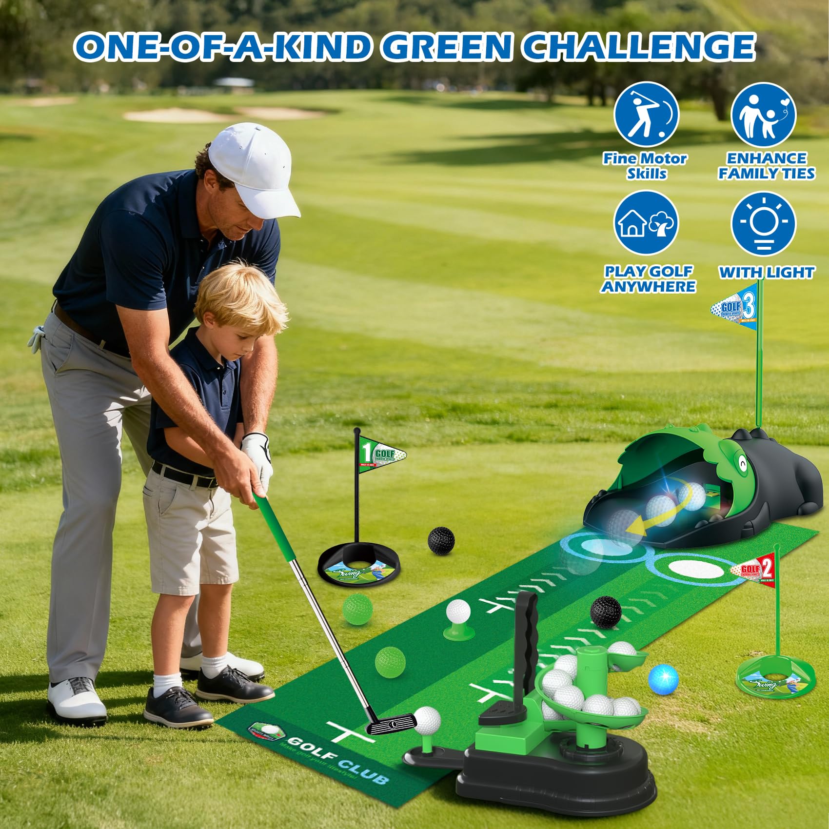 Terramus big golf tee enabling confident swings for beginners.