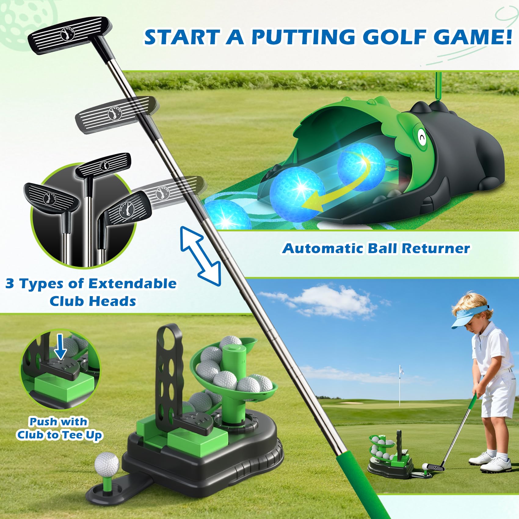 Terramus black golf balls adding variety to practice play.