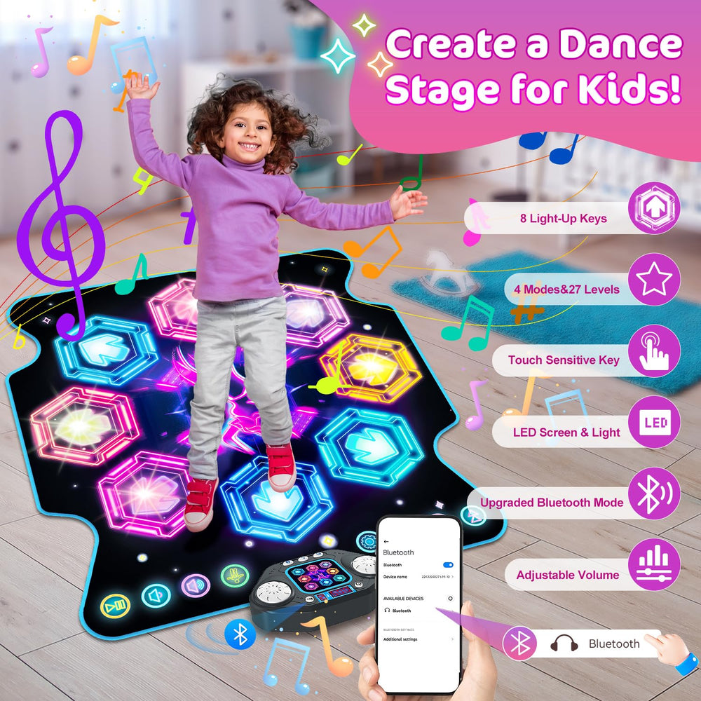 Terramus dance mat with Bluetooth music mode lets kids dance to favorite tunes.