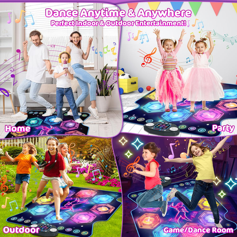 Terramus dance mat with multi-color LED options enhances visual feedback.