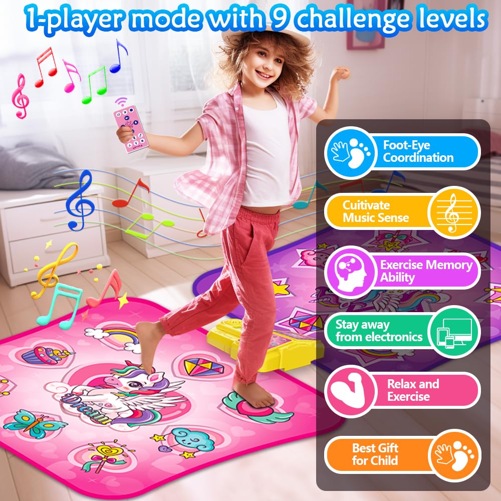 Terramus dance mat with non-slip base for secure dancing.