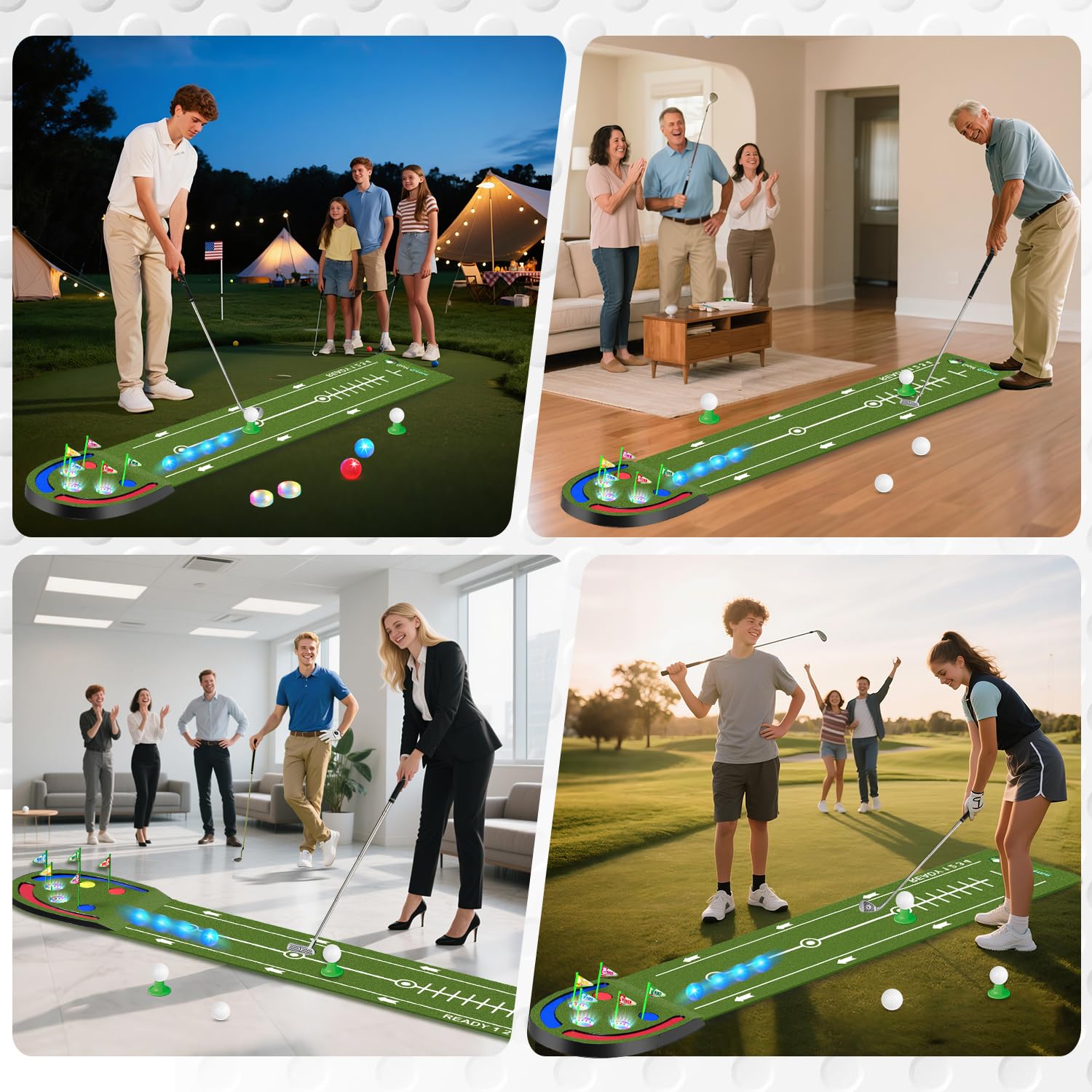 TERRAMUS light-up holes illuminate targets during play.