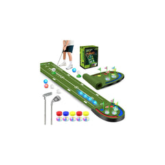 TERRAMUS golf putting mat with LED holes for nighttime practice.