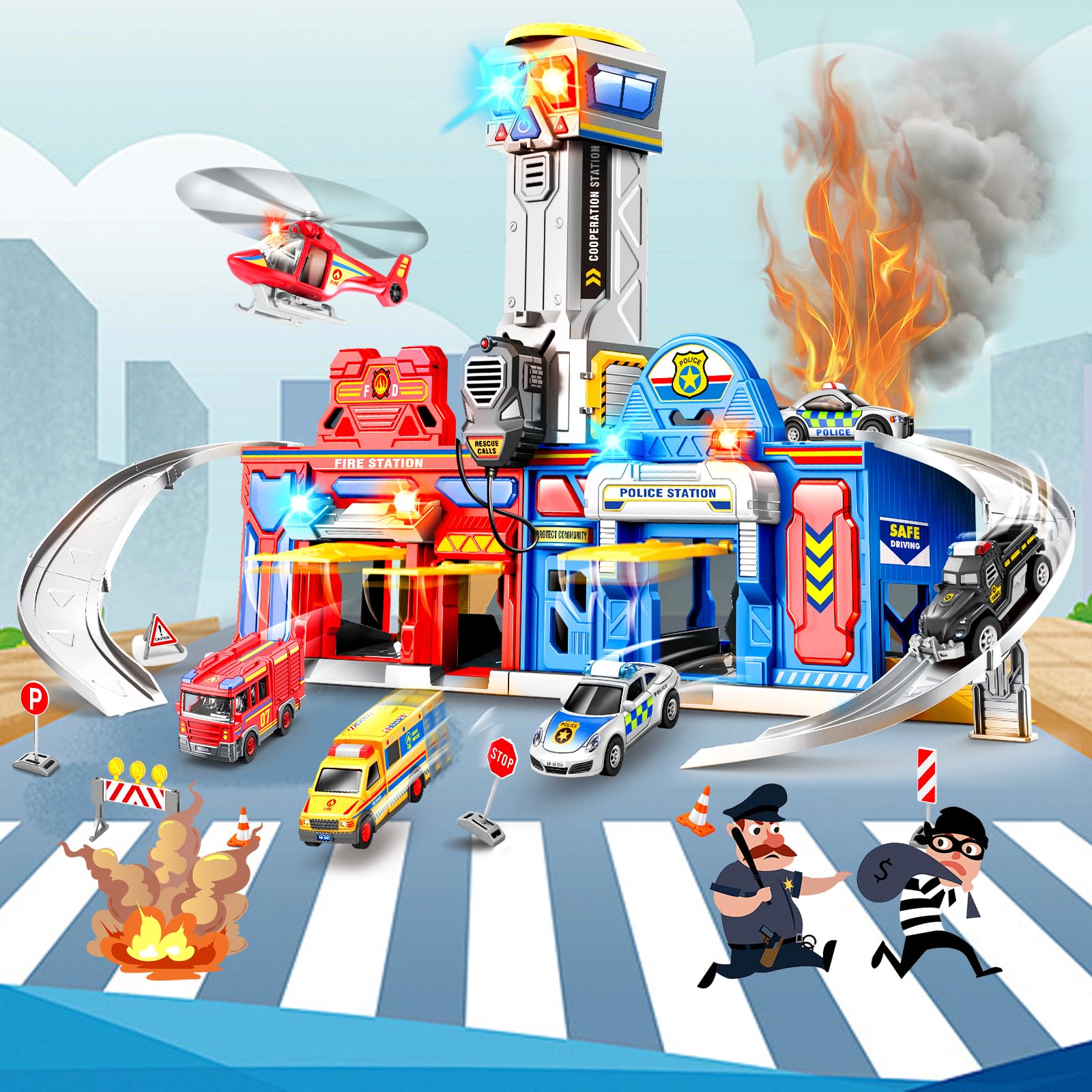 Terrarmus transforming playset track highlights modular play and setup