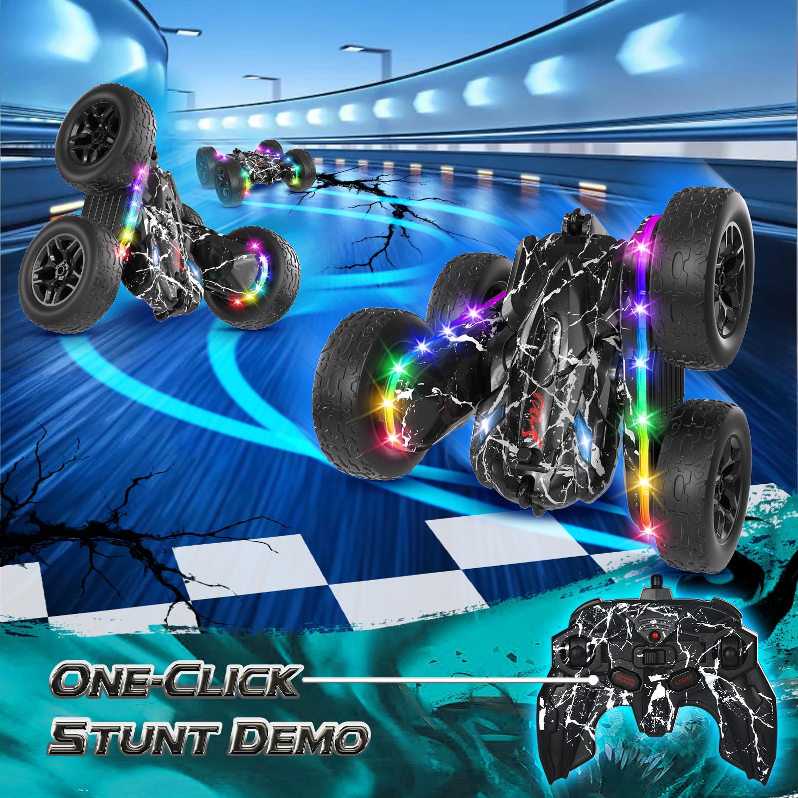 Terucle RC car double-sided design enables play on either side